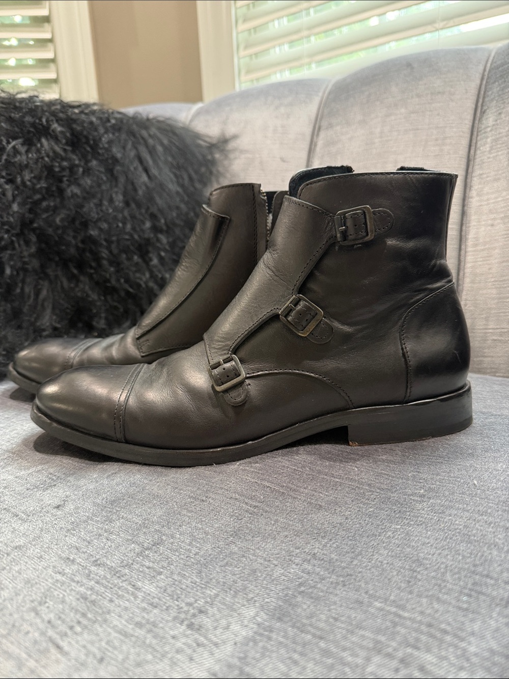 Tiger of Sweden Black Leather Chukka Boots with Side Zipper - Picture 2 of 8